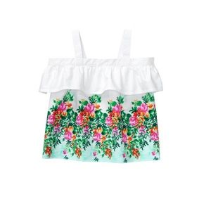 Janie & Jack Baby Girl Off The Shoulder Ruffle Floral Top Size 6-12 months